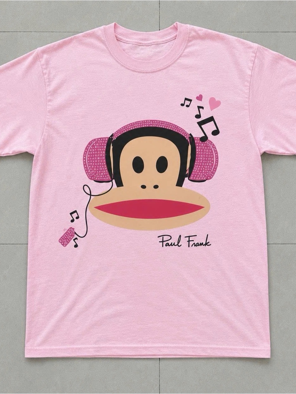 Pink Paul Frank Monkey Headphones Graphic Tee